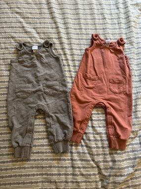 Hanna Andersson French Terry Overalls 2 Pair | Toddler Size 18-24m